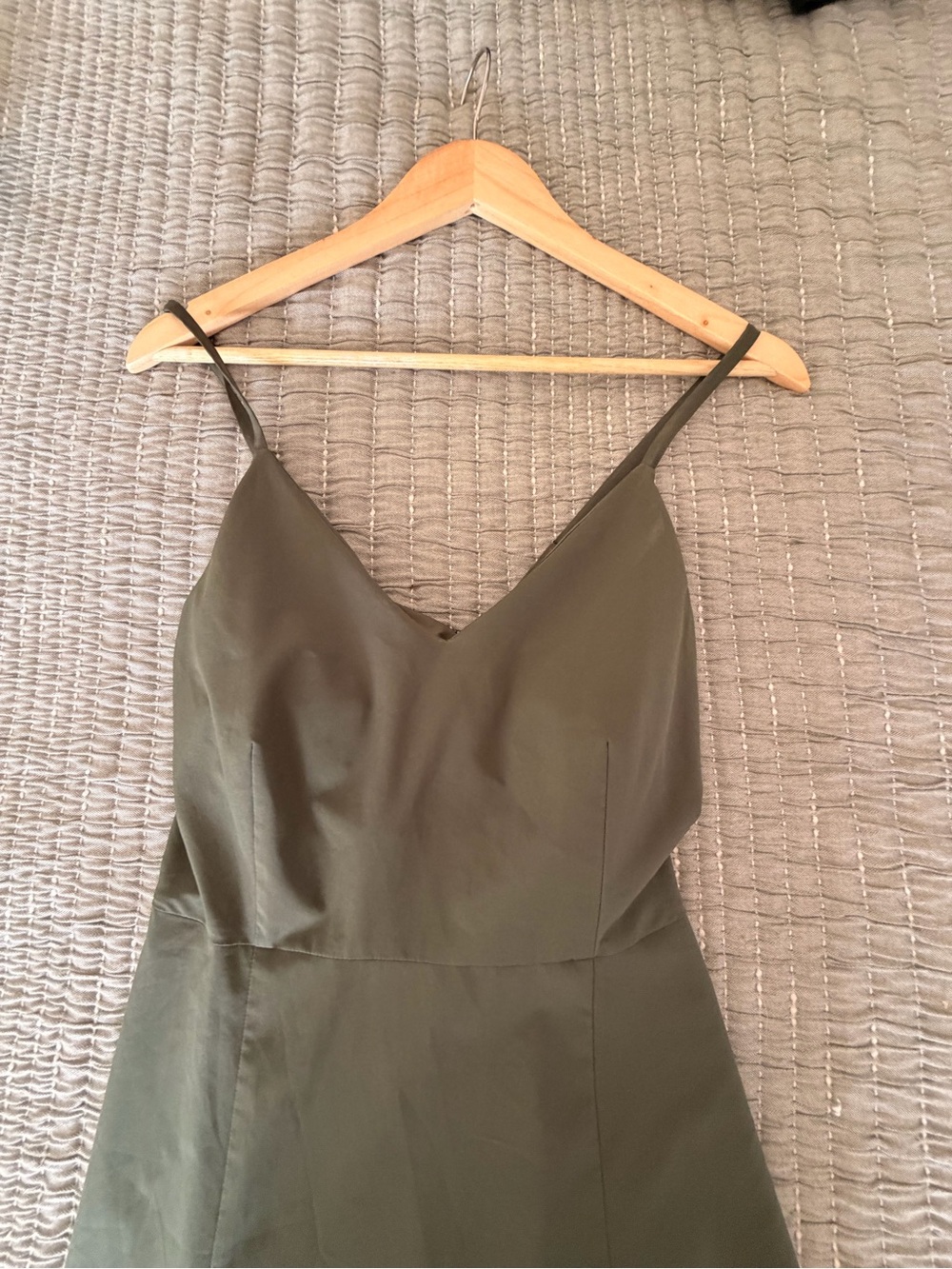 Krimson Klover Olive Strapless Slip Dress with V-Neck